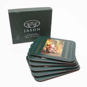 Nostalgic Santa Claus Christmas Coasters & Box by Jason New Zealand Set of 6